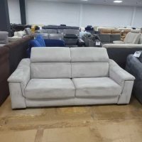 Сив диван от плат тройка с функция сън, снимка 12 - Дивани и мека мебел - 41450820