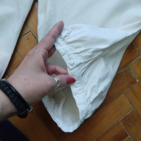Бели ленени шалвари / дреха с детайли "Saint Tropez"® / голям размер , снимка 11 - Къси панталони и бермуди - 36363518