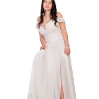 Сватбена / булчинска рокля в цвят Айвъри, снимка 4 - Сватбени рокли - 44823518