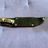 Fes Rostfrei немски нож от соца с калъф естествена кожа за колан 185х100мм, снимка 17 - Ножове - 41658641
