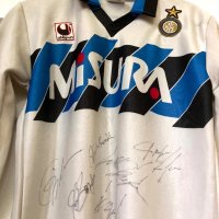 Inter Milan 1990/91 автентична футболна блуза с автографи S, снимка 11 - Футбол - 41876860