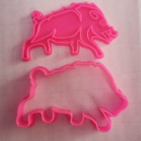 диво прасе дива свиня глиган пластмасов резец форма фондан тесто бисквитки, снимка 2 - Форми - 41946021