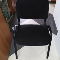 Посетителски офис стол текстилна дамаска  черна , снимка 5 - Столове - 44716139