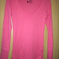 Розова памучна блуза р. S, снимка 1 - Блузи с дълъг ръкав и пуловери - 34506942
