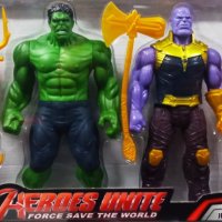 Комплект от 4 големи фигури на Хълк, Танос, Спайдърмен, Железният човек (Marvel, Avengers), снимка 1 - Фигурки - 41556879