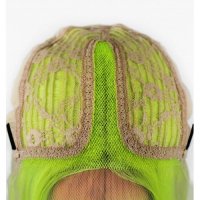 Къса права яркозелена лейс фронт перука Лив, снимка 6 - Аксесоари за коса - 35784702