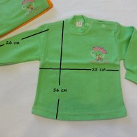 Разпродажба 2 бр. Нови бебешки зелени блузки за 20 лв. общо, снимка 1 - Бебешки блузки - 39936370