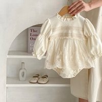 Нова детска/бебешка кремава рокля за 12 месеца, снимка 2 - Бебешки рокли - 44368540