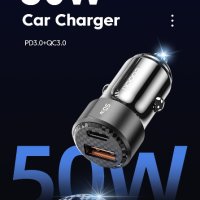 NEW Toocki 50W Type C Адаптер за бързо зареждане, снимка 4 - Аксесоари и консумативи - 41932680