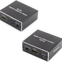 HDMI към HDMI аудио екстрактор с оптичен TOSLINK SPDIF стерео аудио конвертор,Ultra HD 4KX2K 3D, снимка 1 - Приемници и антени - 42430850