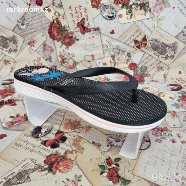 Модни дамски джапанки между пръстите на лека платформа моде: 1178 black, снимка 1