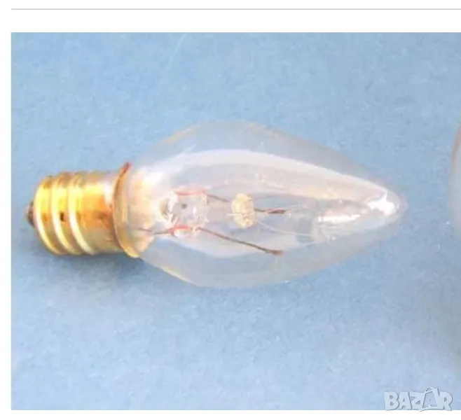 лампа  китайски стондарт 220V 10W с цокъл E-12 с обща дължина 53mm и диаметър на стъкления балон  22, снимка 1