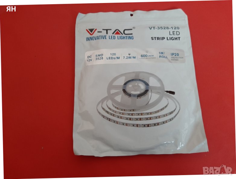 ЛЕД Лента V-TAC-7.2W/m,12V,6400K,600lm, снимка 1