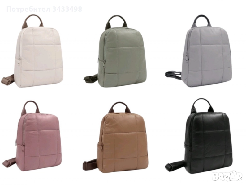 Капитонирана дамска раничка, снимка 1