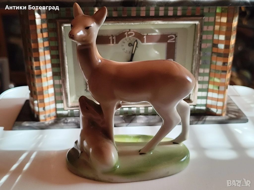 Сърна и елен порцеланови фигури България , снимка 1