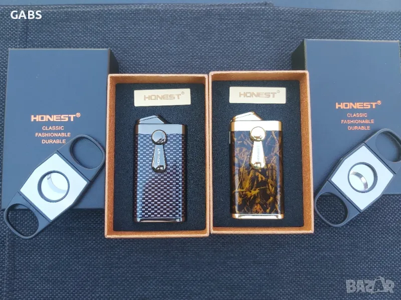 Луксозна запалка за пури с подарък резачка,два цвята, снимка 1