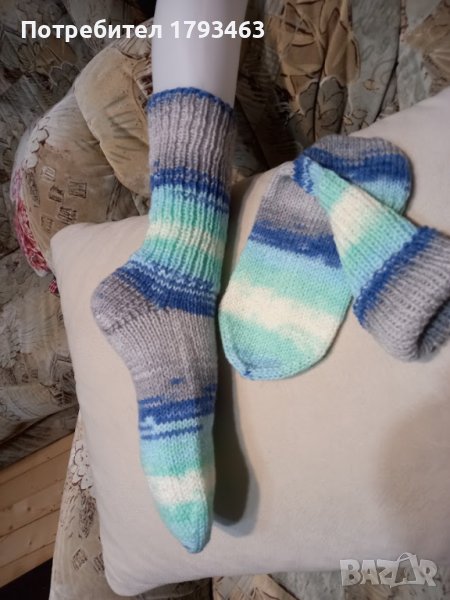Ръчно плетени чорапи размер 39, снимка 1