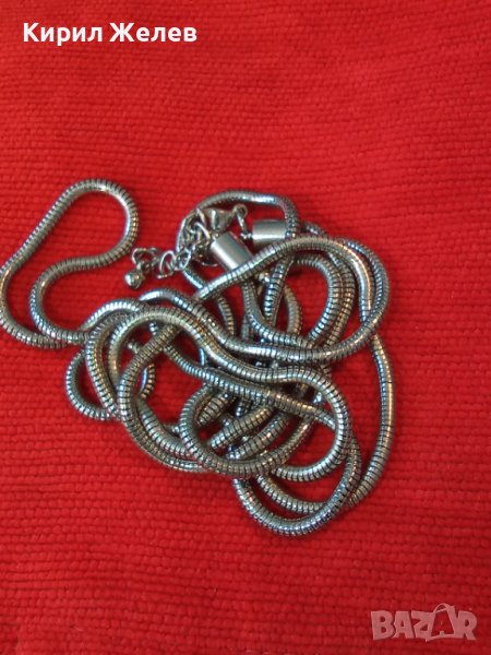 ДВОЕН КРАСИВ ЛЪСКАВ СТОМАНЕН ЛАНЕЦ НЕРЪЖДАЕМ 20365, снимка 1