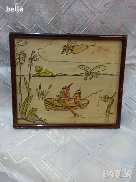 Стара майсторска картина 1946 год, снимка 1