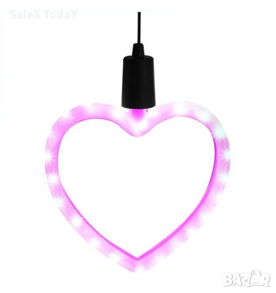 Лампа сърце, Висяща лампа, розова, снимка 1