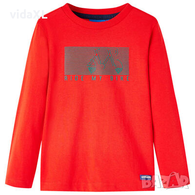 Детска тениска с дълъг ръкав, червена, 92（SKU:13099, снимка 1