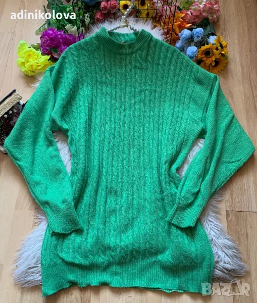 Италиански зелен вълнен пуловер, снимка 1