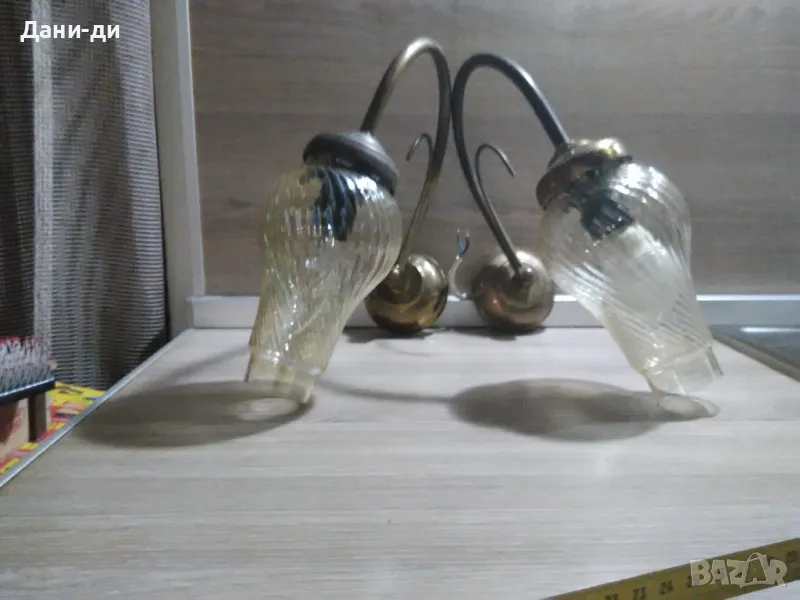 Месингови аплици лампи за стена , снимка 1