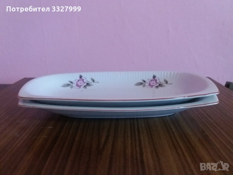 стара порцеланова елепсовидна чиния, снимка 1