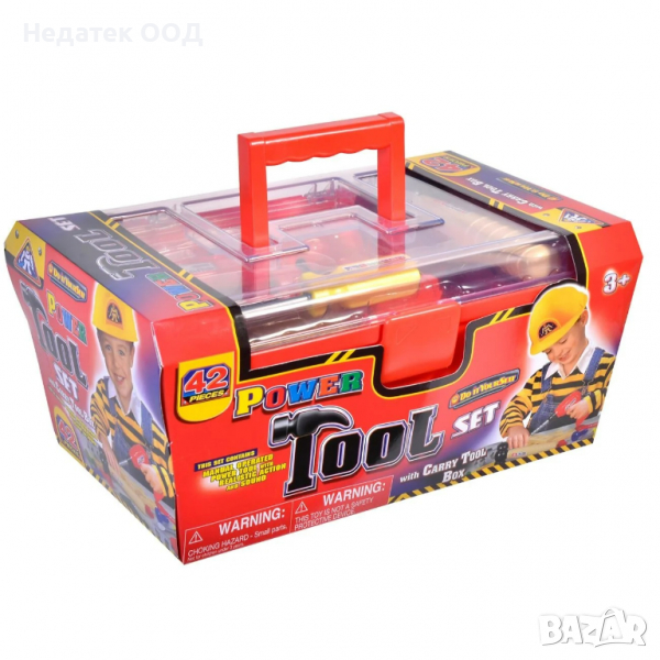 Детско куфарче с инструменти, 36х22х17см, 42 части, многоцветен, снимка 1