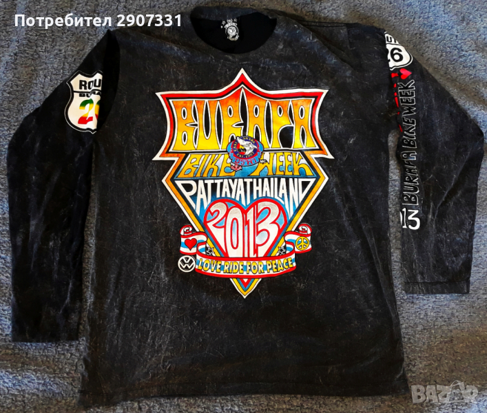 мото фестивал тениска с дълъг ръкав Bike Week Love Peace 2013, снимка 1