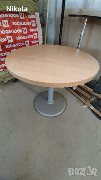 Маса кръгла ф-90см с метален крак, снимка 1