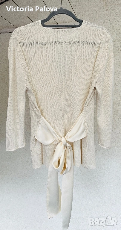 Дизайнерска копринена жилетка APART с пандели ( ленти) отзад, снимка 1