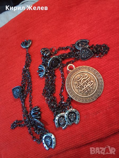 ПОСРЕБРЕНИ ЕТНО ОСМАСКИ СТИЛ ОГЪРЛИЦА и ГРИВНА с ТУГРА НАКИТИ за НОСИЯ 25511, снимка 1