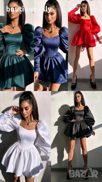 къса сатенена рокля , снимка 1