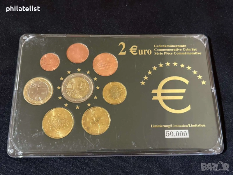 Италия 2002-2006 - Евро сет - комплектна серия от 1 цент до 2 евро , 8 монети UNC, снимка 1
