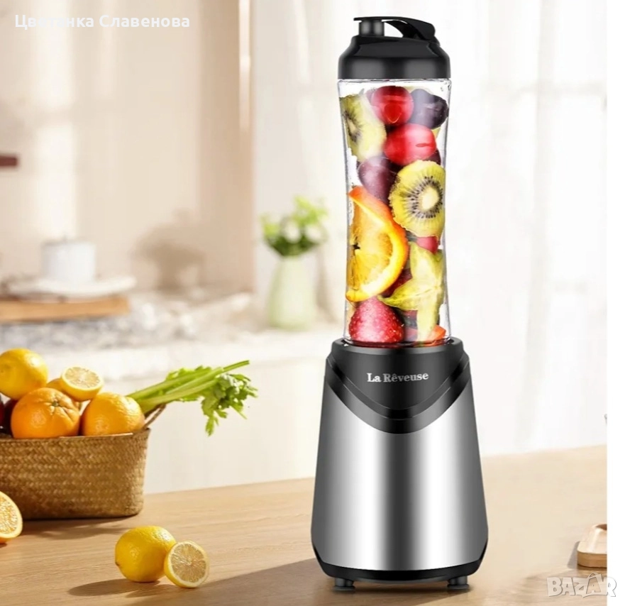 Нутрибулет La Reveuse Smoothies , 300 вата, с преносима спортна бутилка без BPA , сребрист, снимка 1