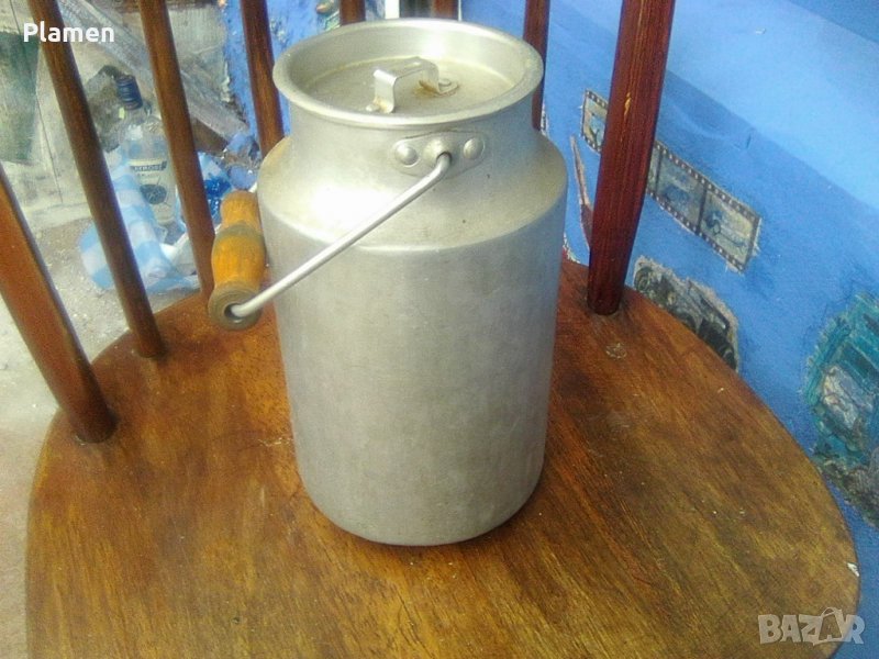 Старо алуминиева петлитрово гюмче за прясно мляко, снимка 1