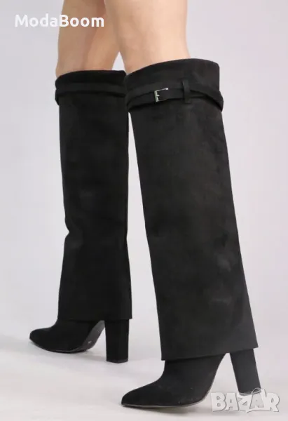 Ботуши на ток - Велур, снимка 1