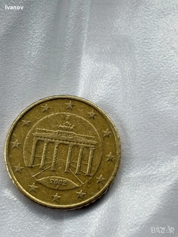 Moneta 50 euro cents 2002г, снимка 1