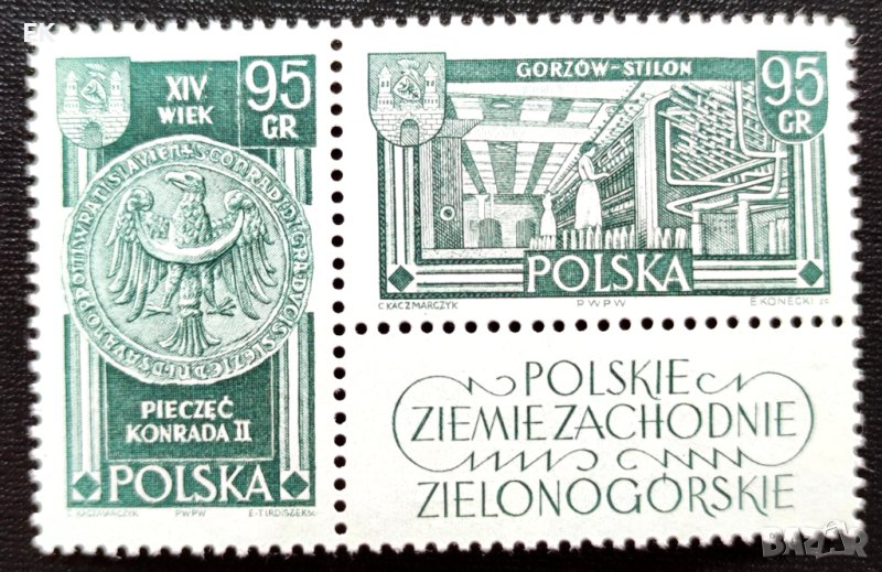 Полша, 1962 г. - пълна серия чисти марки с винетка, история, 4*3, снимка 1