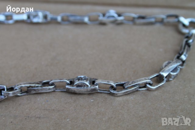 Сребърен ланец/синджир, снимка 4 - Колиета, медальони, синджири - 40566478