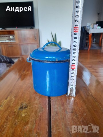 Стара емайлирана котленка #9, снимка 2 - Антикварни и старинни предмети - 38648657