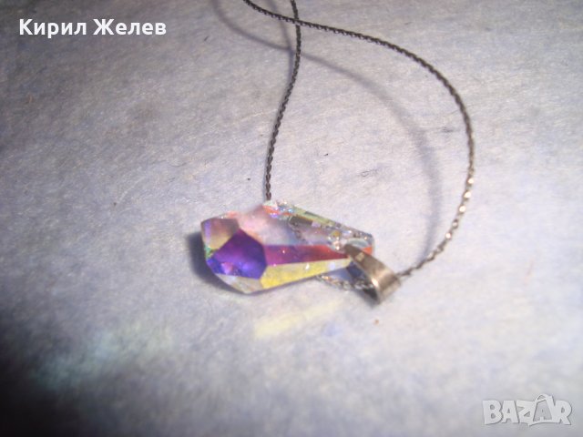 ЮВЕЛИРНО ФАСЕТИРАН КРИСТАЛ СВАРОВСКИ АРТ ВИСУЛКА СРЕБРО 925 УКРАШЕНИЕ БИЖУ 26058, снимка 7 - Колиета, медальони, синджири - 35975684