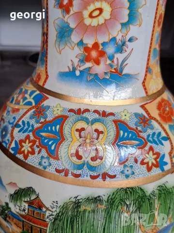 голяма японска порцеланова ваза , снимка 8 - Вази - 49505348