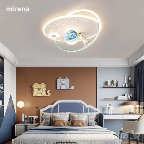 Лед LED Полилей Луна Астронавт Звезда Детска стая Дистанционно 213, снимка 7 - Лампи за таван - 51526768