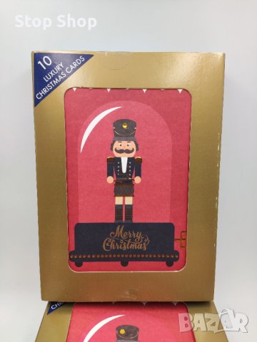 Сет от 10 луксозни коледни картички 2 модела с 10 плика , снимка 6 - Декорация за дома - 38747388