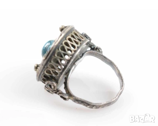 Старинен сребърен пръстен Царство България. 18 см., снимка 2 - Други - 52542718