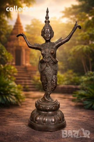 Бронзова скулптура / фигура на "Апсара". №7933