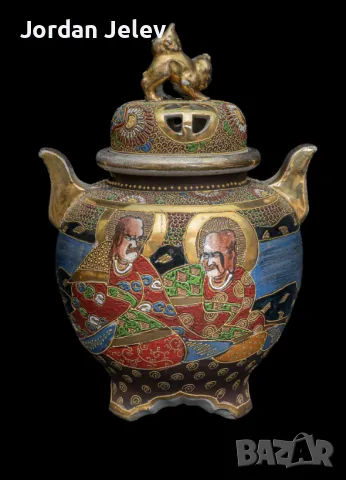 Оригинална Японска ваза-съд за ароматизиране Satsuma., снимка 2 - Вази - 50295125