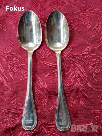 Стари антикварни посребрени луксозни лъжици Christofle 2 бр.